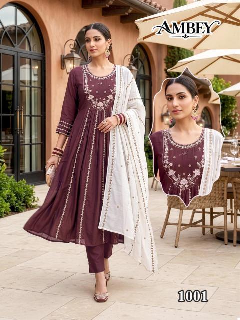 Desi kudi ambey 3pcs kurti exporter wholesaler
